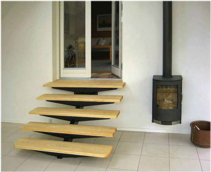 Centertrappe, Montering indend�rs.