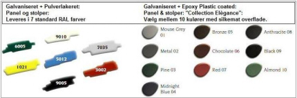 Panelhegn Type Design Hegn msi-AXIS-C: FARVESKEMA: