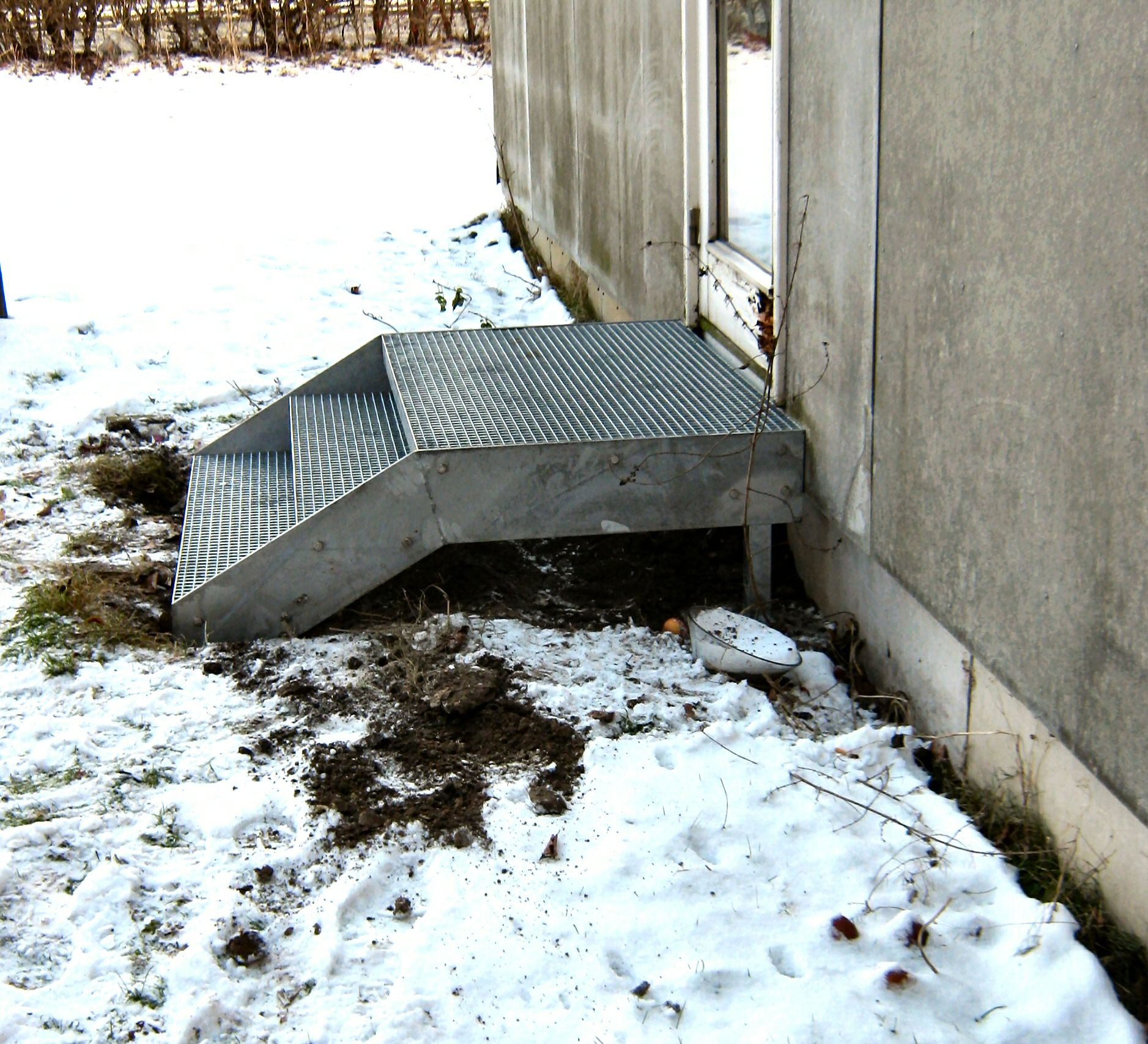 Trappe,stål trappe af riste trin,trapper,udendørs,stål trapper af ...