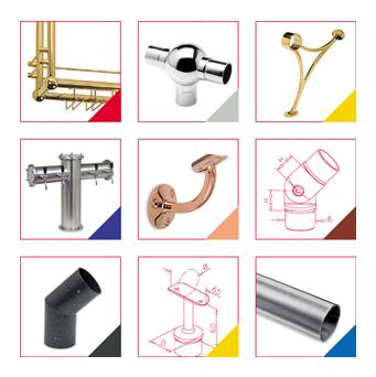 Glas-stel-moduler efter tegning, efter opgave. Diverse glas-metal-beslag, glas-hngsler, glas-lse, glas-stlwire-ophng mm. 