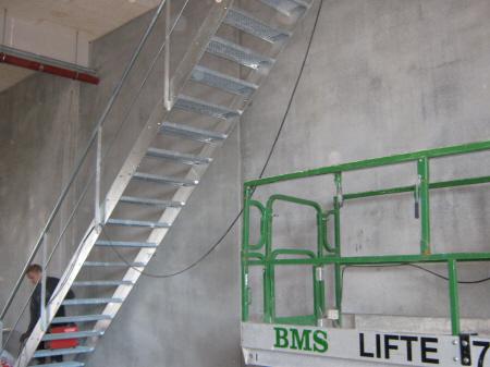 Ligelbs Stltrappe m. Pladetrin Type msi-O2-TM montering.