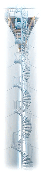 Spindeltrapper sammensat af 8 Spindeltrapper sektioner.