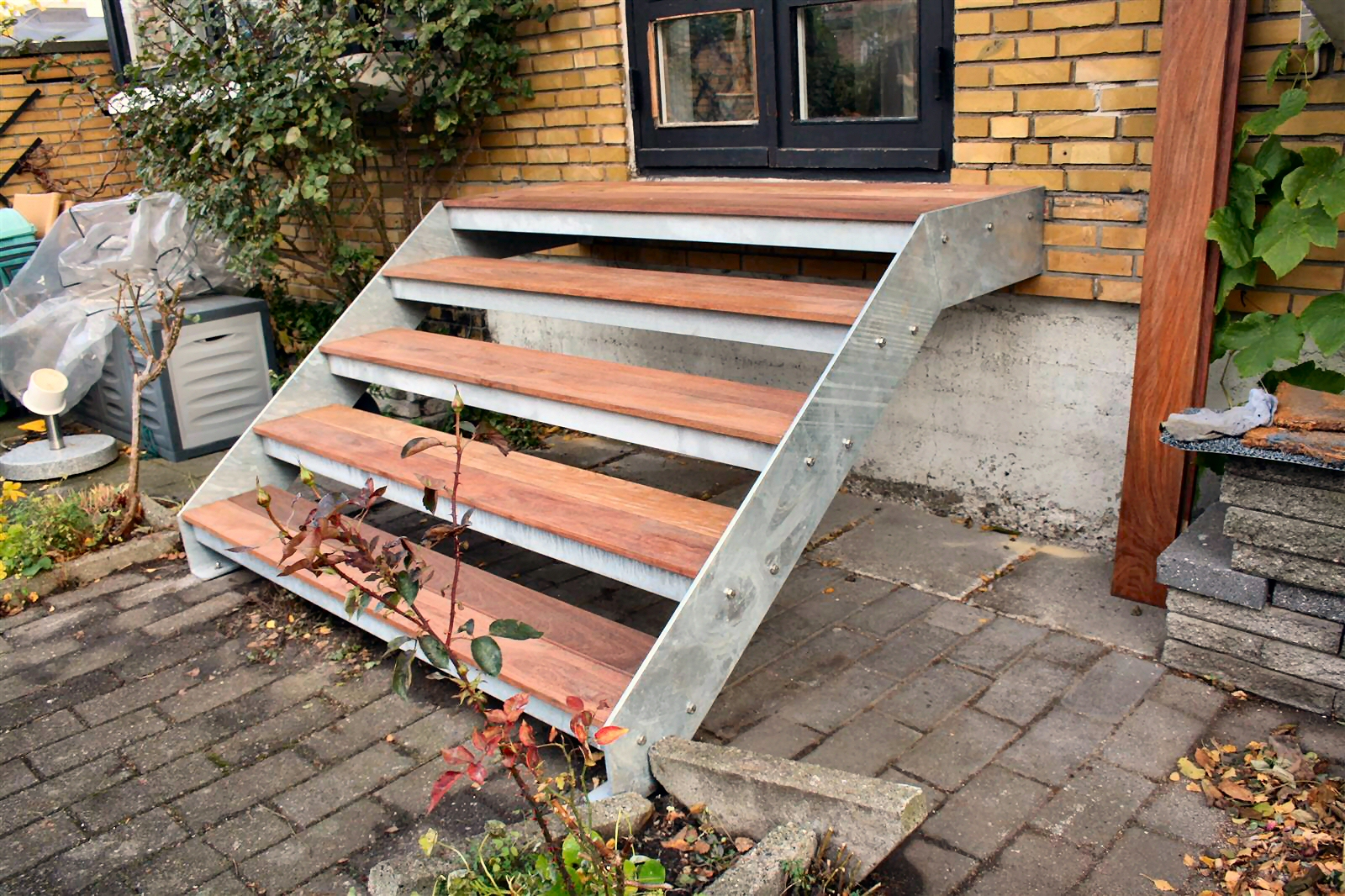 Terrassetrappe,udendørs ståltrappe,galvaniseret,terrasse trappe,m ...