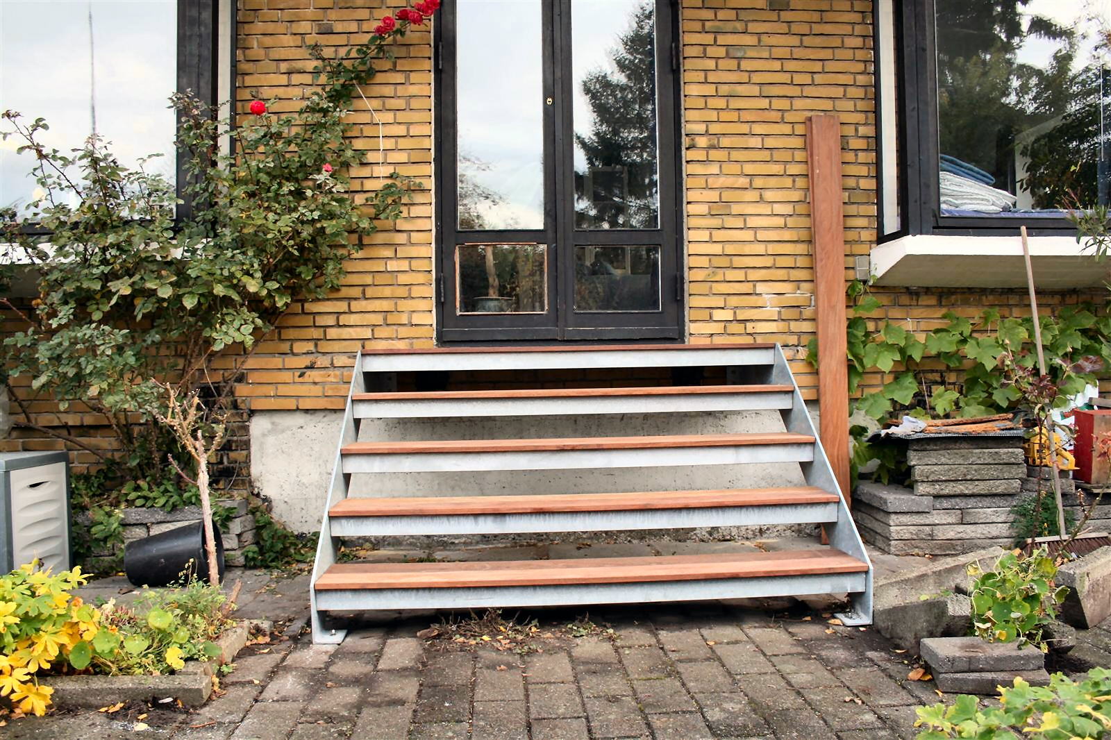 Terrassetrappe,udendørs ståltrappe,galvaniseret,terrasse trappe,m ...