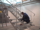 "Lager" Trappe m. ristetrin + gelnder af 43mm stlrr.Galvaniseret