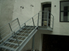 Ligelbstrappe m. repos, galvaniseret: Ligelbstrappe m. repos,trappevanger af HS-profil,pladetrin,gelnder / rkvrk af fladstl. alt varmt galvaniseret.