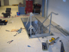 Stltrappe m. hulplade trin,gelnder rkvrk, i galvaniseret firkant rr. 