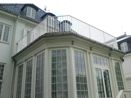 Frdig monteret Galvaniseret pulverlakeret stl tagterrasse gelnder