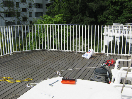 Galvaniseret hvidlakeret tagterrasse gelnder