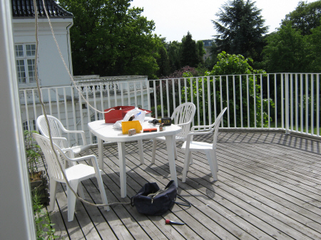 Galvaniseret hvidlakeret tagterrasse gelnder