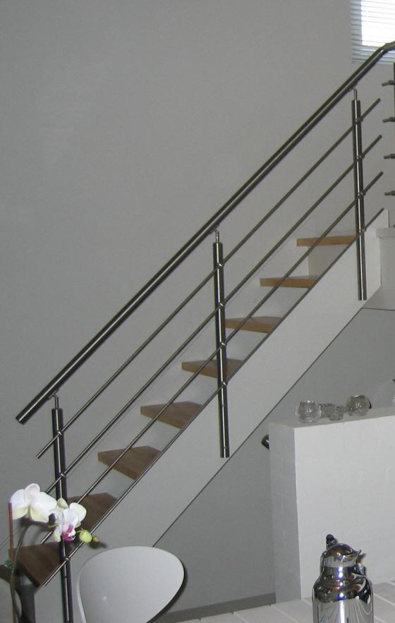 trappegelænder rækværk: Ballustre,håndliste i rustfrit stål,Værn af rustfri stål stænger.