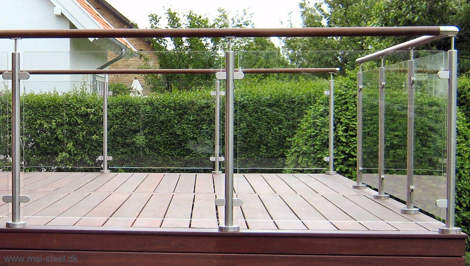 RÃkvÃrk:terrasse,gelænder i rustfrit stÃ¥l og glas til terrasse ... Plankebord drivtømmer