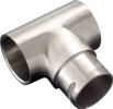 gel�nder beslag: H�ndliste T-stykke: T-stykke, til tr�gel�nder, reduceret udgang til runde r�r, korn 240 slebet overflade