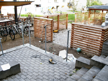 Rkvrk, Gelnder montering. Park-Gelnder: Et fleksibelt og robust system af hj kvalitet til opbygning af gelnder og rkvrk. Park-Gelnder er enkelt at bygge op og montere p stedet. 