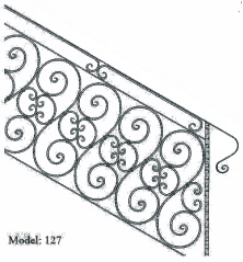 smedejern: Smedejernsgel�nder, Smedejerns- Port L�ge,  Model 127