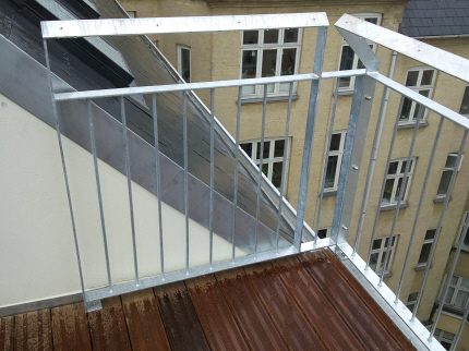 Tagterrasse, rkvrk til tr-hndliste 45 gr profil.