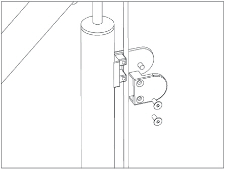 Glas beslag kan monteres på søjler i alle retninger og højder. Montering af glas i beslag som vist på figuren.